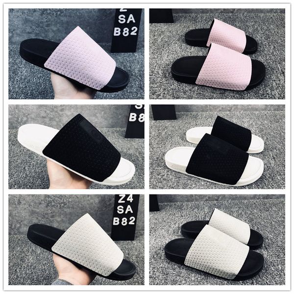 

new brand designed adiadilet fashion beach slipper ins lovers summer sandals outdoor beach sandals for men and women size 36-44 xzsa b82, Black