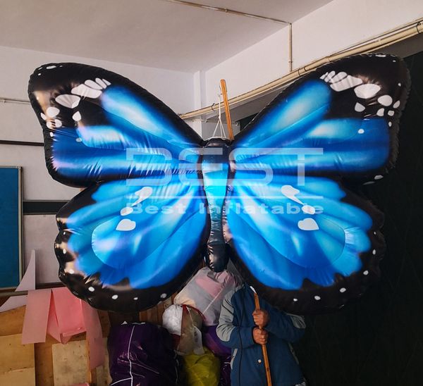

led light event decoration hanging inflatable butterfly small flying inflatable butterfly wing with light for party advertising