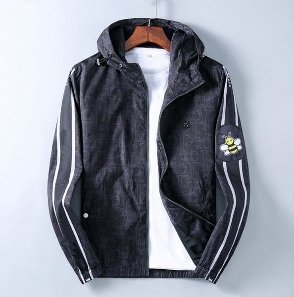 

fashion men's jacket spring autumn winter 2020 new sports casual jacket stand collar trend letter embroidery zipper size m-3xl