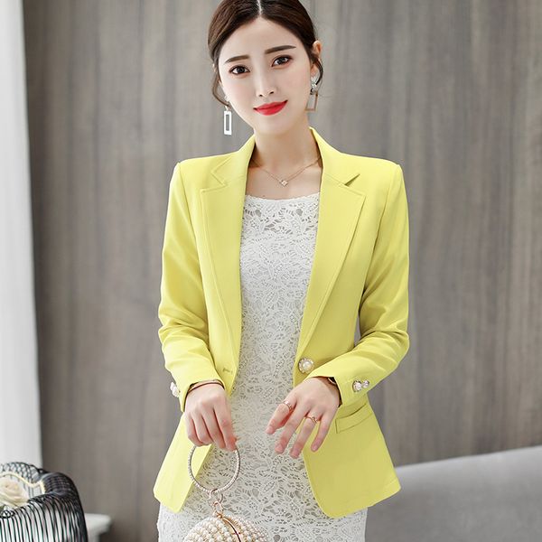 

female autumn winter suits women nice plus size blazers office work slim pink green black suits casual long sleeve blazer, White;black