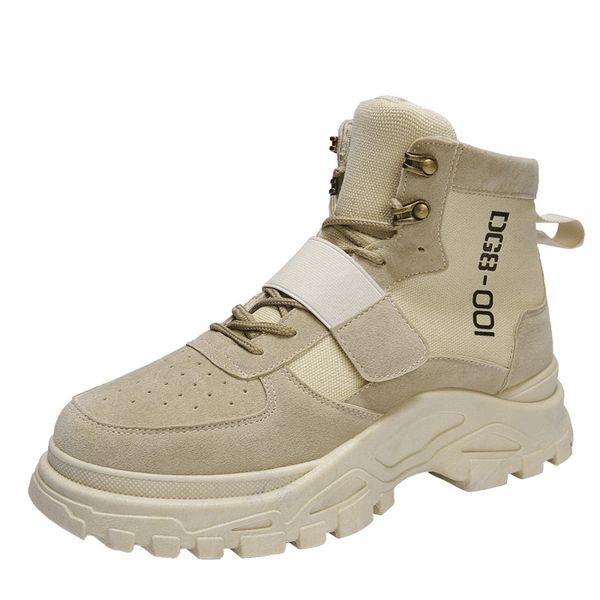 

high shoes men casual chunky sneakers lace up mens breathable shoes for man hip hop shoes thick sole sepatu sneaker pria, Black