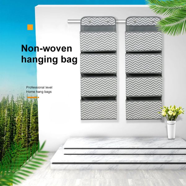 

hanging storage bag mounted wardrobe over door multifunction pockets cosmetic toys organizer storage box sundries bags
