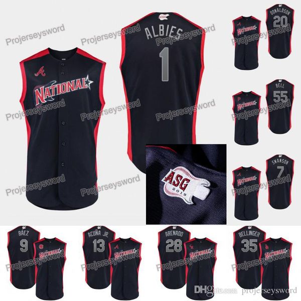 

National League 2019 Game Jersey Ozzie Albies Dansby Swanson Javier Báez Josh Donaldson Trevor Story Cody Bellinger Josh Bell Nolan Arenado