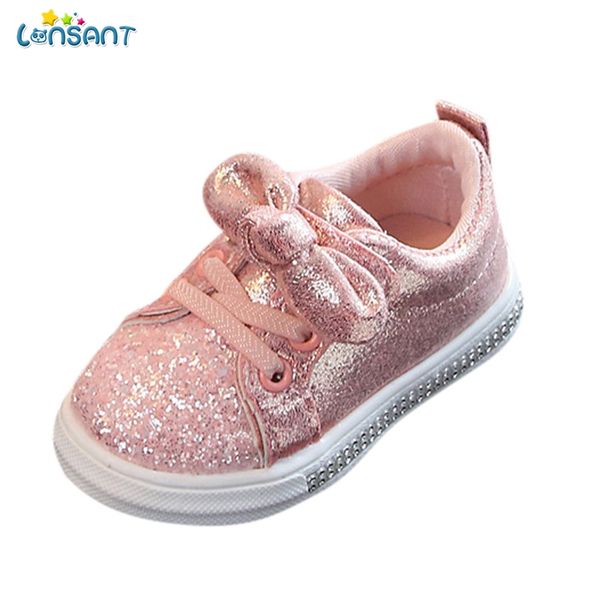 

lonsant baby girls shoes toddler shoes children baby girls boys bling sequins bowknot crystal run sport sneakers for girl, Black