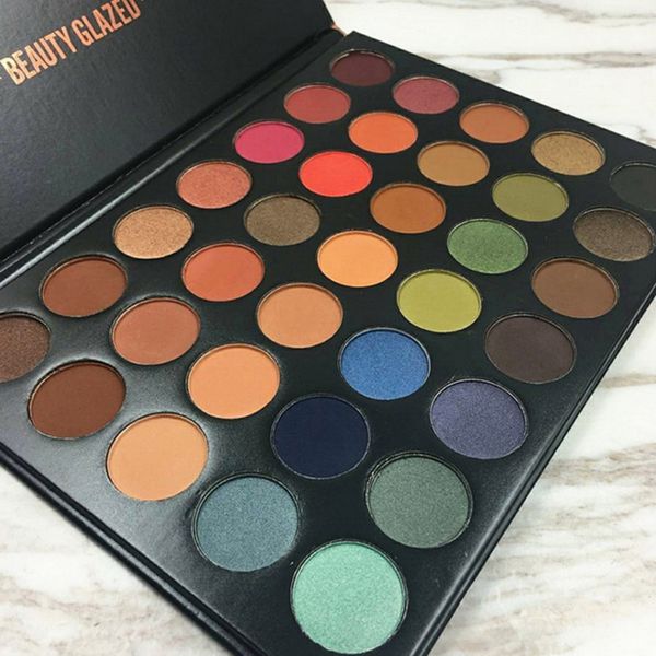 

beauty glazed 35 color matte eyeshadow power palette glitter highlighter shimmer make up pigment eye shadow pallete women eyes