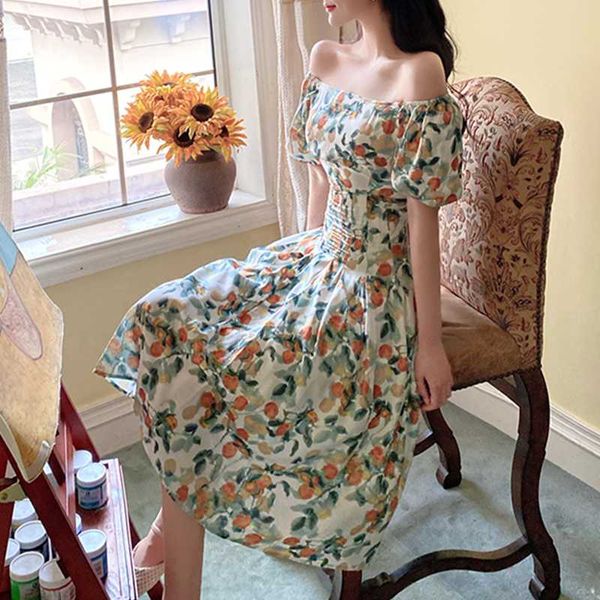 

2020 summer bohemian women's dress summer slash neck short sleeve a-line vestidos verano flower floral print dresses for female, Black;gray