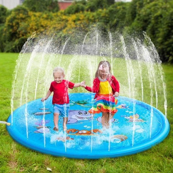 

170cm swimming pool for kids outdoor lawn beach animal inflatable water spray sprinkler play pad mat water games beach mat toys