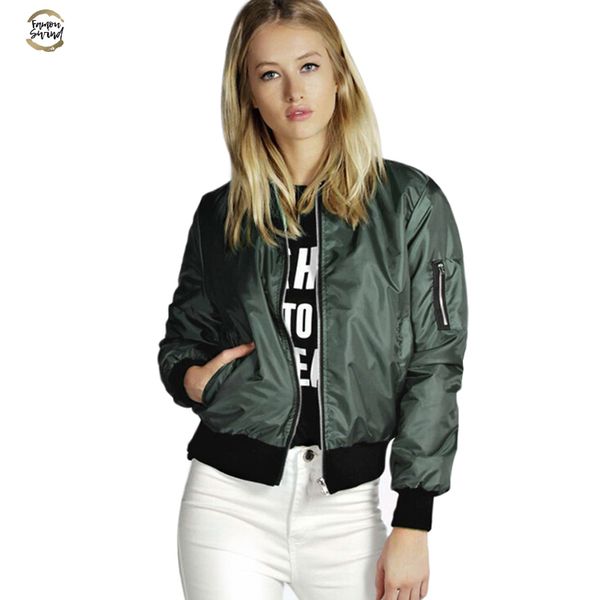 

thin spring jackets women 2019 basic solid stand collar bomber jacket women autumn casual long sleeve slim coat female outerwear, Black;brown