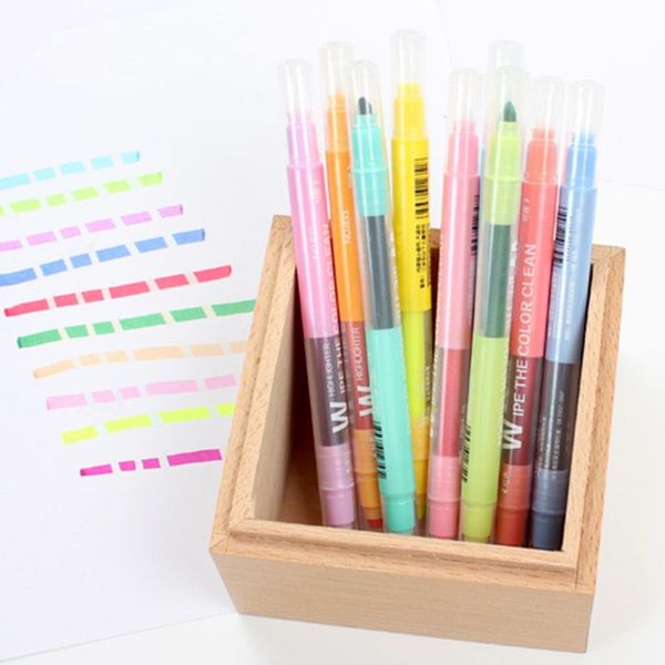 

Double-end Erasable Highlighter Pen Markers Pastel Liquid Chalk Marker Fluorescent Milkliner Highlighters Color