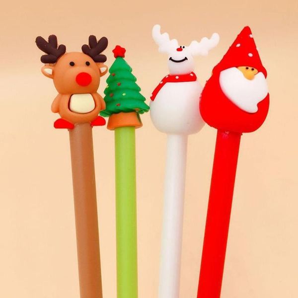 

1pc christmas reindeer santa claus gel pen stationery gift office school supplies gifts for kids christmas gift
