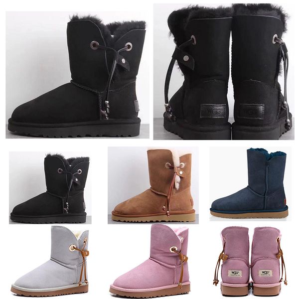 

2019 WGG Women's Australia Classic tall Boots Women girl boots Boot Snow Winter black blue Bow tie boots leather shoes size 36-41