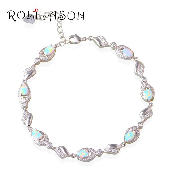 

glam luxe mysterious silver white fire opal bracelets & bangles for teen girls pulseiras femininas 19-22cm ob049, Golden;silver