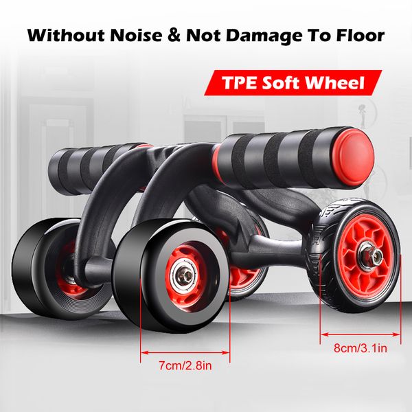 

4 wheels ab roller wheel automatic rebound workout roller wheel exercise fitness equipment abdominal body building
