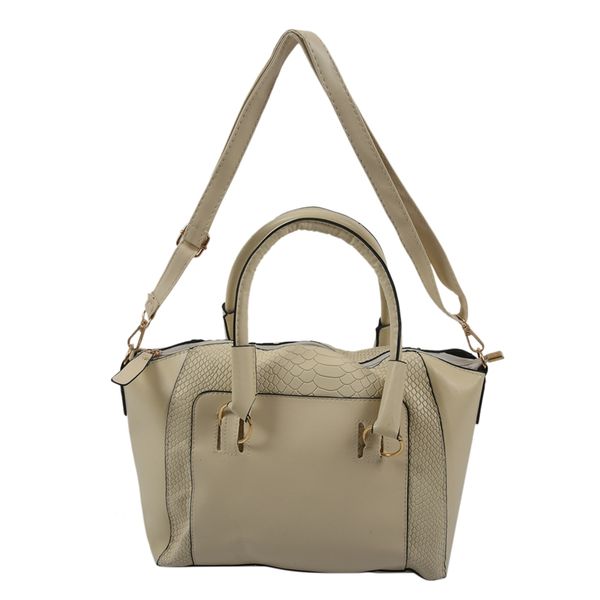 

женская сумка плечо в искусственной коже satchel cross body bag tote (бежевый