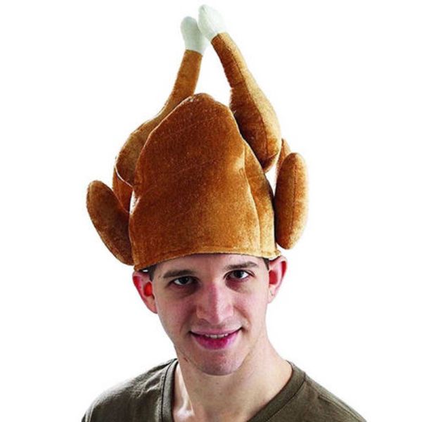 

1pcs plush roasted turkey hat christmas dinner chef costume turkey trot hat fancy roasted caps