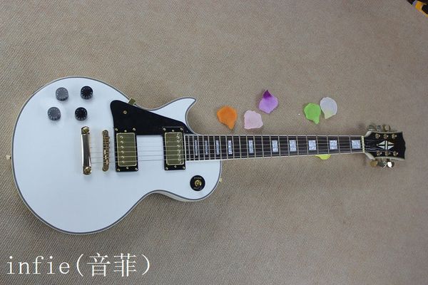 

new arrival musical white 6 strings left-handed electric guitar custom guitar