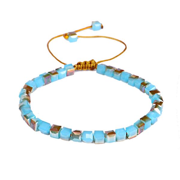 

Fashion Square Crystal Bead Charm Bracelet Coloful Cristal Adjustable Bracelets for Women Beaded Bohemia Style Thin Jewelry Gifts
