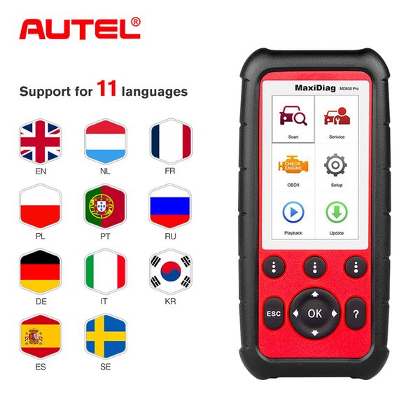 

autel md808 pro all system car diagnostic tool obd2 obdii scanner combination of maxicheck pro and md802 for engine,transmission