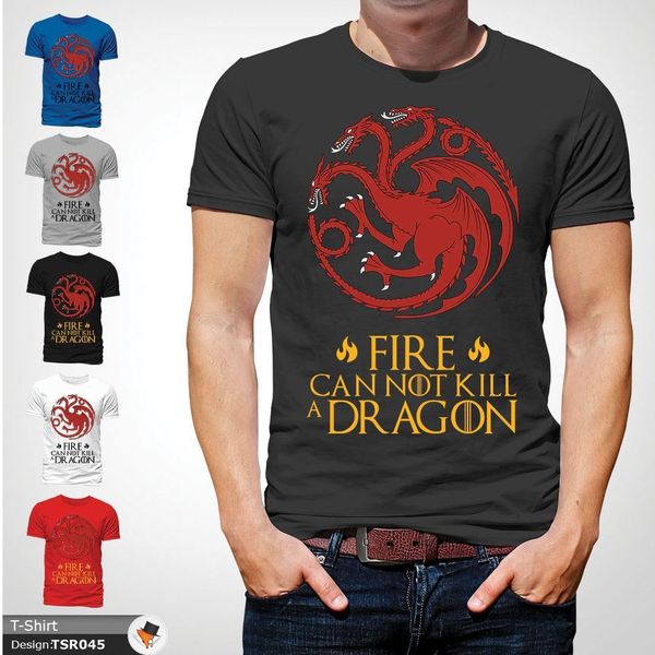 

Game of throne targaryen dragon t hirt prince daenery khalee i dark gray 1 2018 new hort leeve family tee