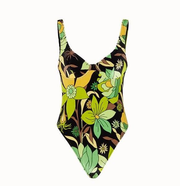 

размер s-xl летние женщины бикини 2020 роскошный дизайнерский купальник с буквами цветы сексуальная пляжная одежда цельный костюм для женщин, White;black