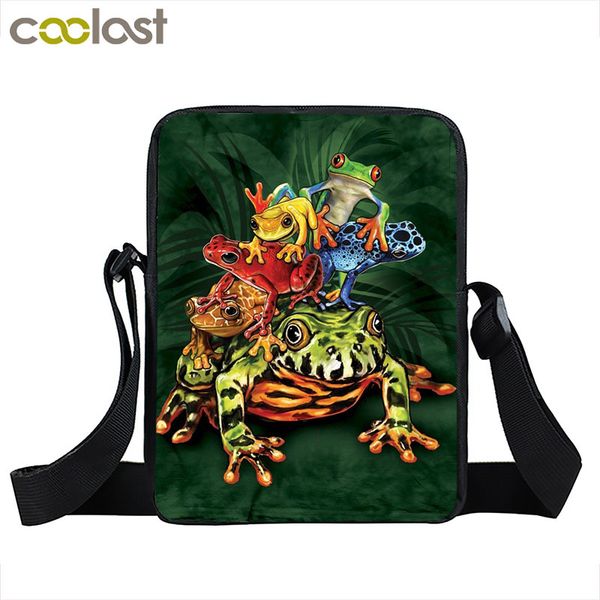 

cool reptiles animal messenger bag snake / cobra / lizards cameleon frogs shoulder bags women handbags kids crossbody bag