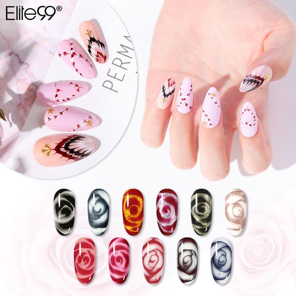 

nail gel elite99 blossom 10ml art manicure design flower blooming effect paint polish varnish, Red;pink