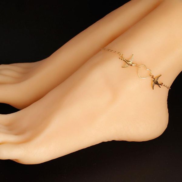 

simple flying pigeon love fashion anklet female creative bird beach foot ornament gift, Red;blue