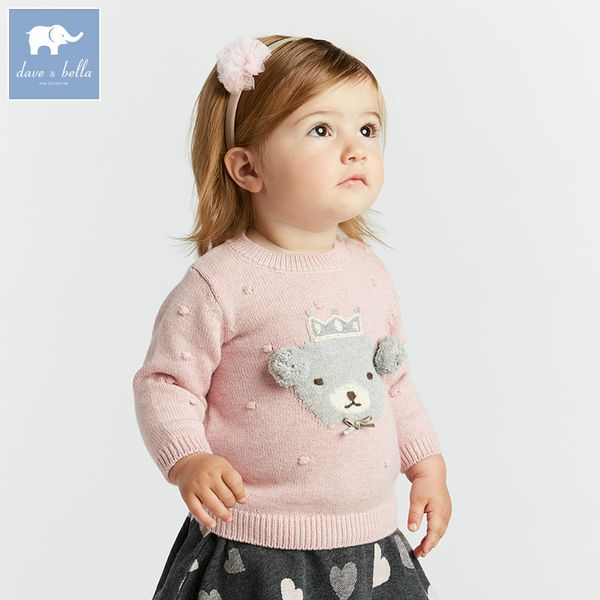 

db8435 dave bella autumn knitted sweater infant baby girls long sleeve pullover kids toddler children knitted sweater, Blue