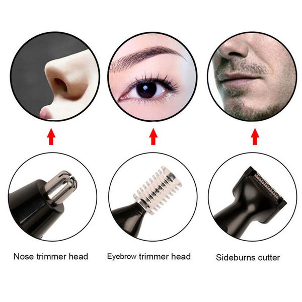 

kemei km-6651 nose hair trimmer device cleaning the ears 3 in 1 multifunctional epilateur de nez electric shaver razor jtbdy