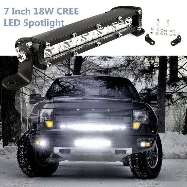 

7inch 18w led work light bar flood spot suv boat driving lamp offroad 4wd