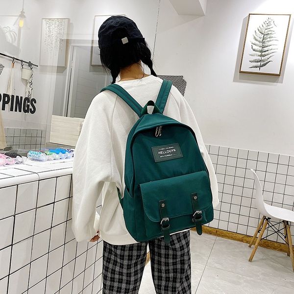 

high street backpack women girl classic canvas daypack large capacity backpack zipper pocket anti theft student mochila
