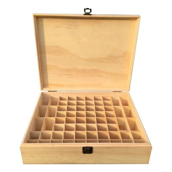 

68-grid wooden essential oil box storage solid wood gift multi-square