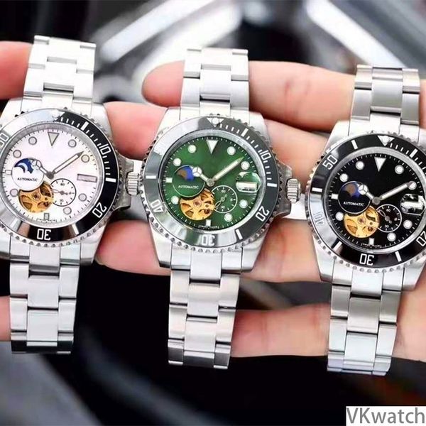 

man steel bring wrist-watches lao family blue mirror noodles power fully automatic mechanics mechanism man wrist watch trill, Slivery;brown