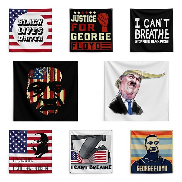 

george floyd printing tapestry black lives matter household wall banner black lives matter flag 150*150cm #qa60333