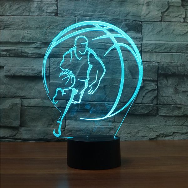 

seven neon]basketball paying basketball acrylic 7colors desk lamp 3d lamp novelty led night light millennium falcon light