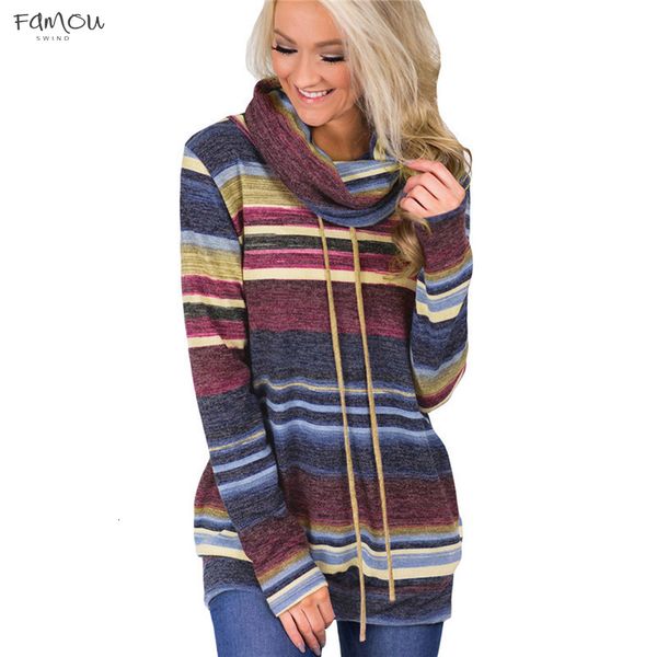 

Turtleneck Sweater Women Autumn Winter Long Sleeve Sweater Striped Multicolor Casual Pullover Lace Knitted Up Sweater Tunic