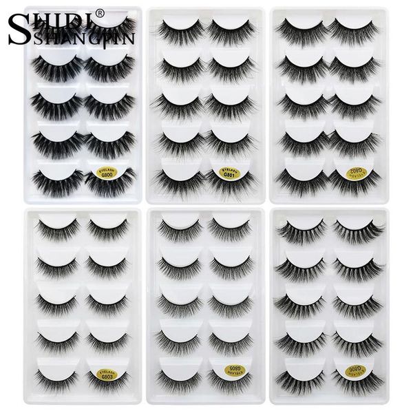 

brand new 5 pairs mink eyelashes natural 3d false lashes 11 types handmade full strip lashes cilios faux cils