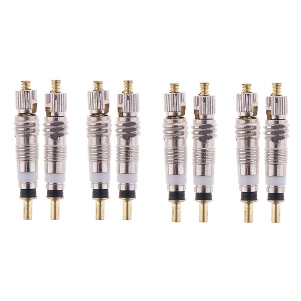 

8pcs silver removable presta french valve core bike tube part straight line