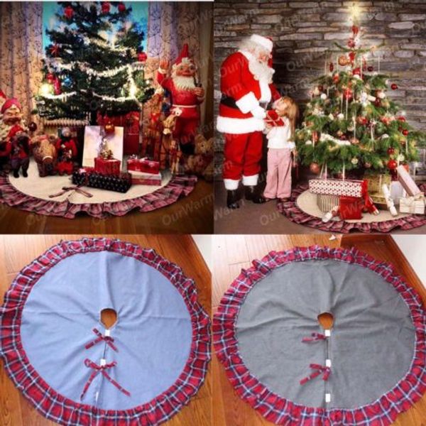 

uk 122cm christmas tree soft skirt floor mat burlap rug xmas party home decor