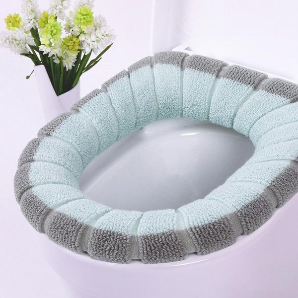

comfortable velvet coral bathroom toilet seat cover washable closestool standard pumpkin pattern soft cushion f1119
