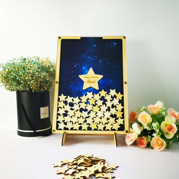 

personalised drop guest book alternative drop box custom baby shower wishes starry sky birthday guest book
