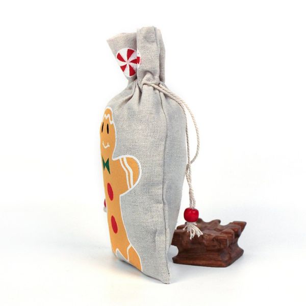 

new arrival christmas drawstring gift bags reusable candy cookies bag pouch home party decoration printed christmas sacks