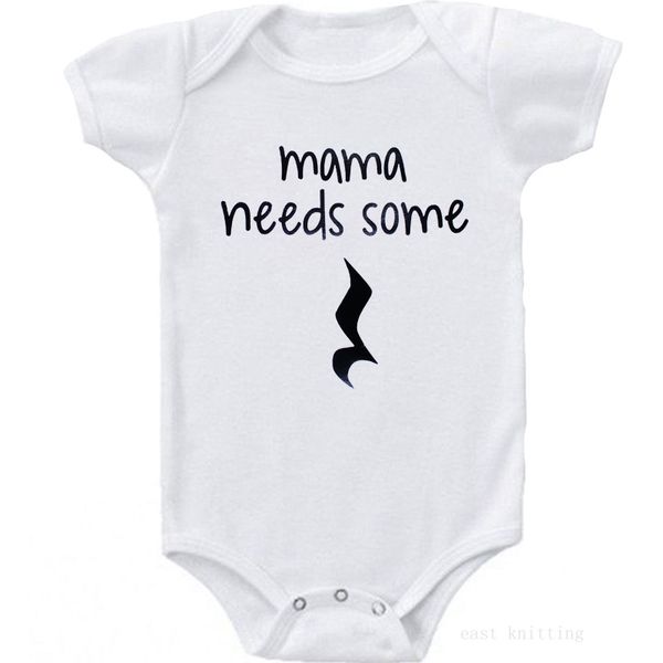 

dermspe summer white newborn infant baby boys girls cotton short sleeve letter mama needs some romper jumpsuit baby clothes