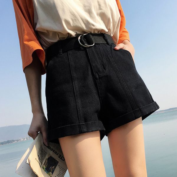 

short femme woman shorts plus s xl,2xl size summer high waist shorts feminino denim shorts roll up jeans womens casual 0920, White;black