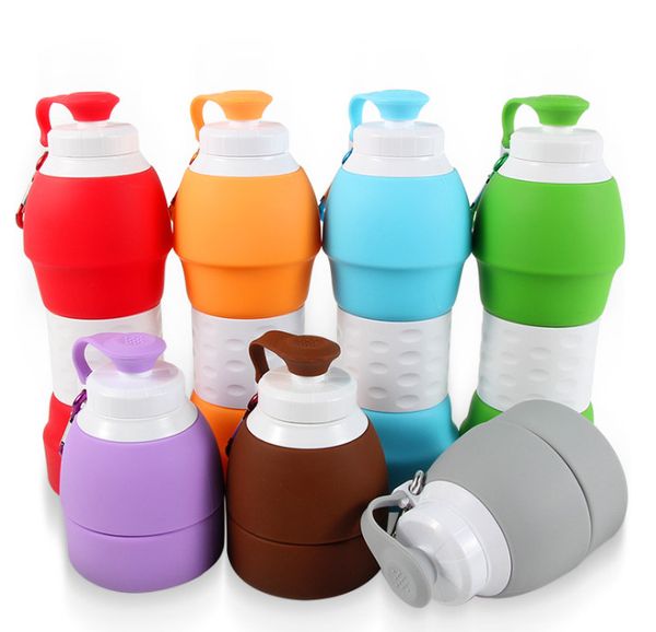 

latest 19.6oz food grade silicone portable silicone folding water cup, travel outdoor sports bottle, ing