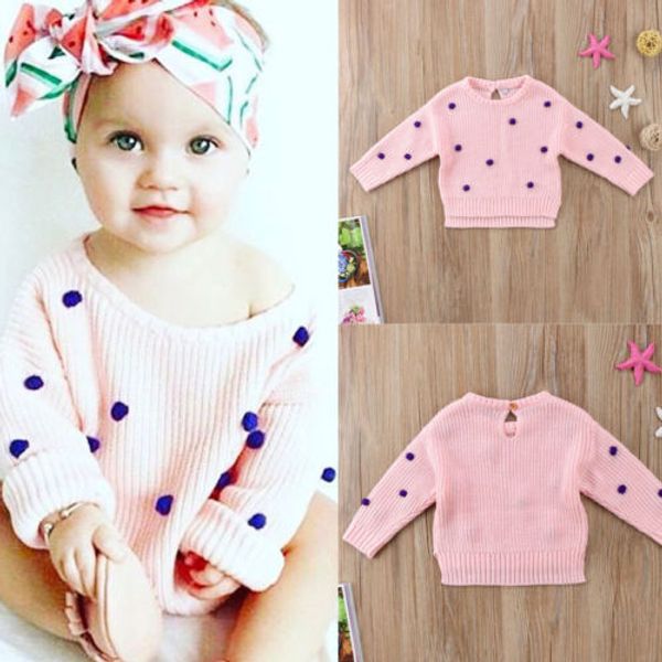 

toddler baby girls winter coat knite sweater baby knitwear clothes, White