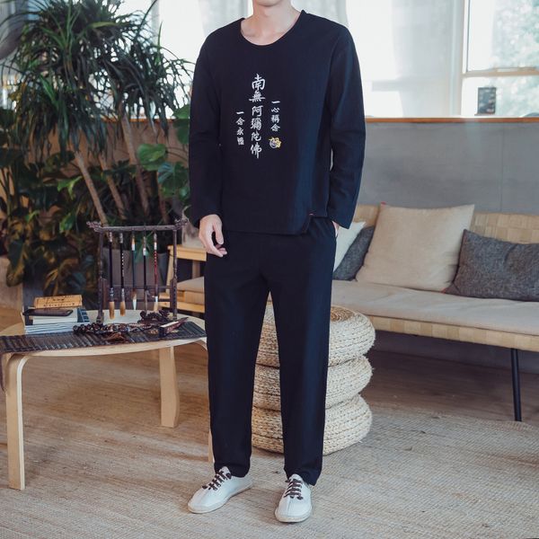 

2018 осень новых китайского стиля ретро личности вышивка досуг длинных рукавов мужского костюм тенденция большого размера, Gray