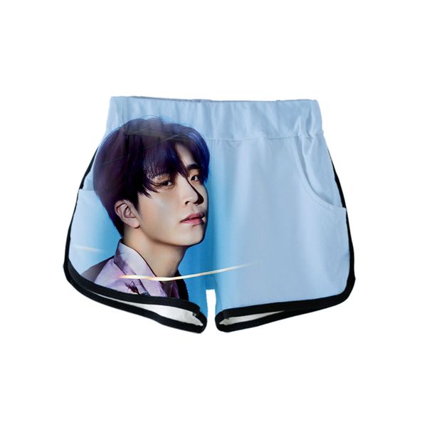 

3d got7 new clothes print women casual shorts 2019 casual cool ladies summer ventilation k-pops shorts plus, White;black