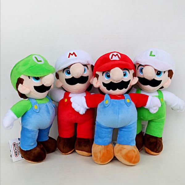 

25 см Super Mario Bros плюшевые игрушки Марио и Луиджи мягкие животные плюшевые игрушки Super Mario плюшевые куклы дети Рождественский подарок 4 цвета 100 шт.
