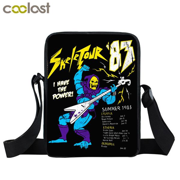 

heavy metal women messenger bag rock skull shoulder bag children school bags dark gothic crossbody bags for men boys kids gift